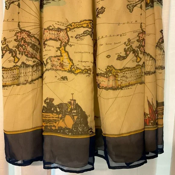 Vintage Map Print Skirt - Picture 8 of 9